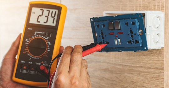 checking outlet for safety reading